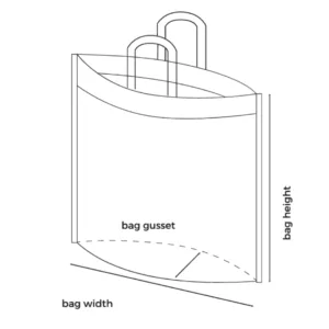 A photograph capturing the detailed texture and corner seam stitching of a white non-woven side gusset shopping bag with a loop handle.